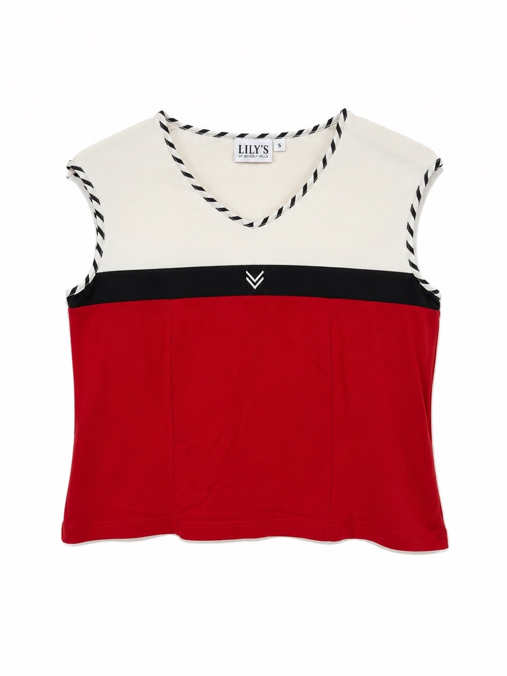 Lily's of Beverly Hills Red Colorblock Tank Top Golf Tennis Size Small Preppy